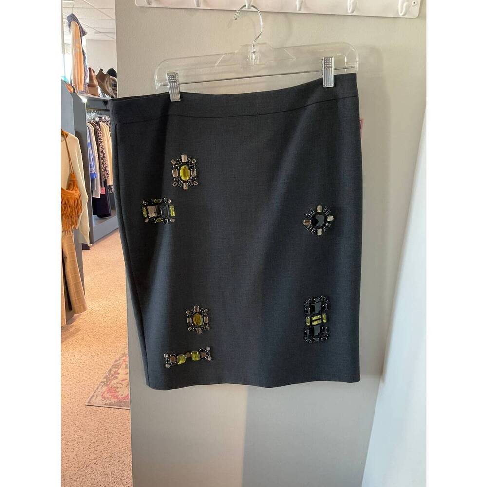 NEW TRINA TURK women's jeweled skirt in black